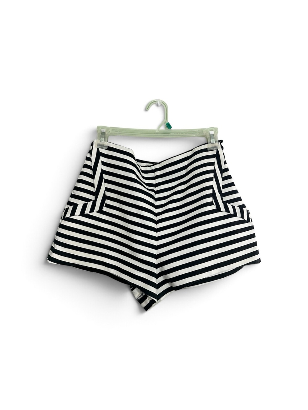 Zara Black and White Striped High-Waist Shorts